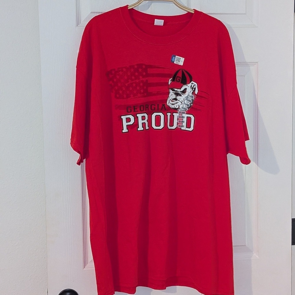 Hanes Georgia Bulldogs Georgia Proud T-Shirt Red Mens 2XL UGA Graphic Tee NEW‎